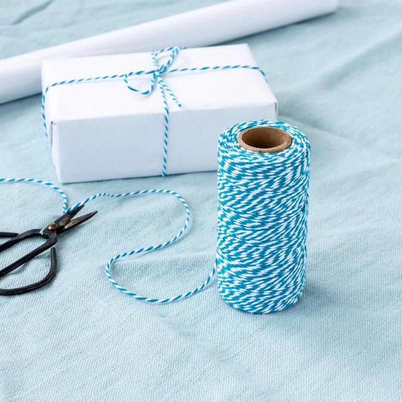 rex london Roll of twine (100m) - Aquamarine and white