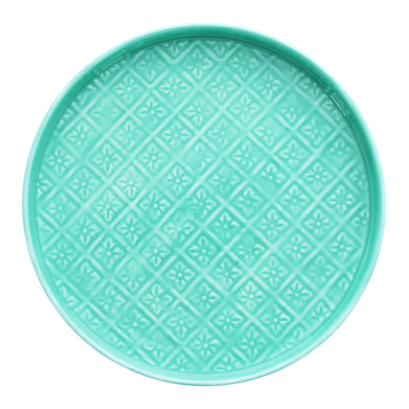 rex london Round enamel trinket tray (30cm) - Aqua