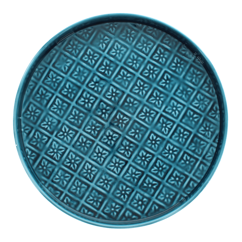 rex london Round enamel trinket tray (30cm) - Blue