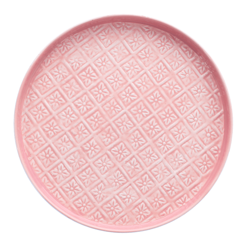 rex london Round enamel trinket tray (30cm) - Pink