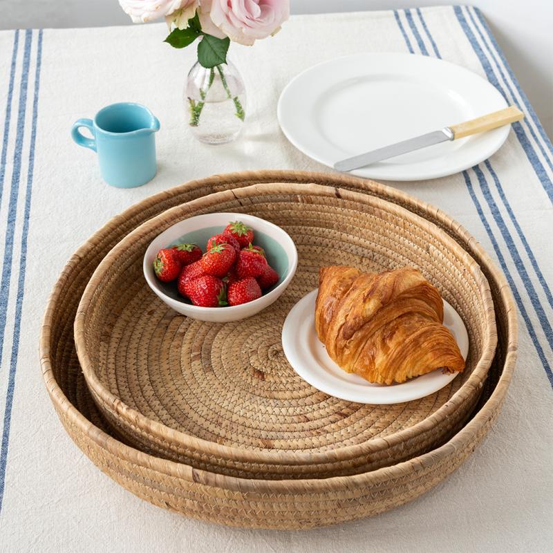 rex london Round water hyacinth trays (set of 2)