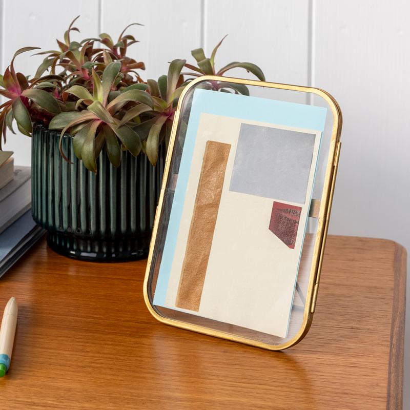 rex london Rounded standing brass frame 13x18cm