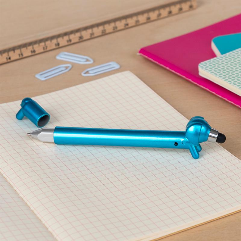 rex london Sausage dog shaped pen with stylus - Blue