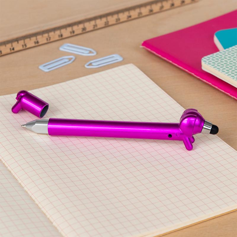 rex london Sausage dog shaped pen with stylus - Pink