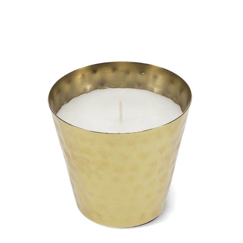 Rex London Scented Candle - Gold Tone Hammered Metal