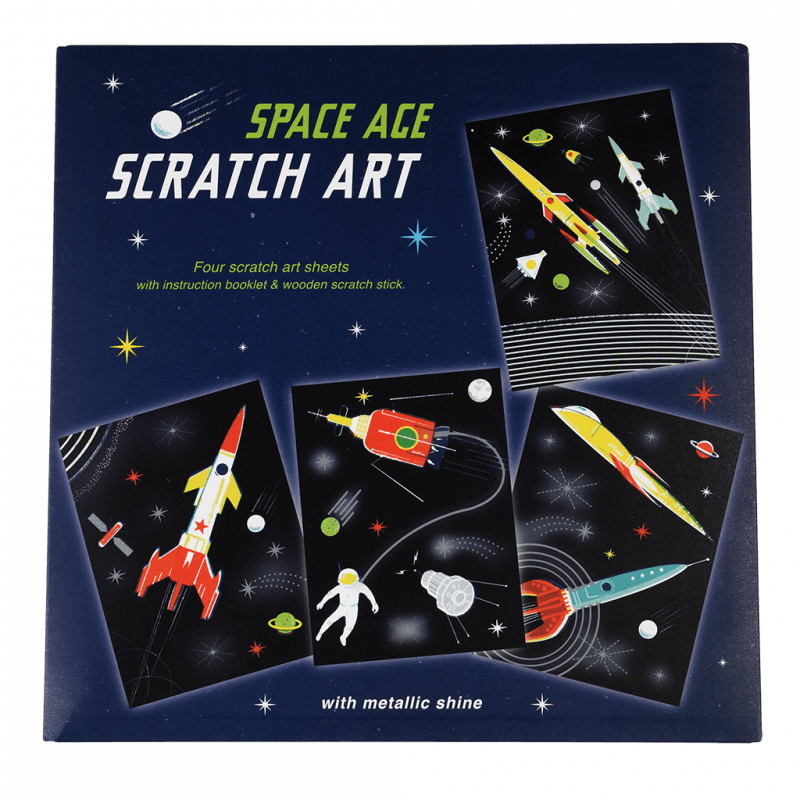 Rex London Scratch Art Set (4 Sheets) - Space Age