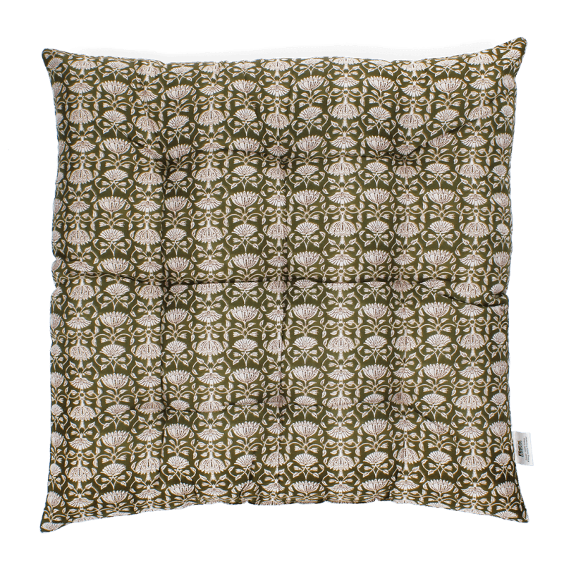 Rex London Seat Pad Cushion (37x37cm) - Brown Lily
