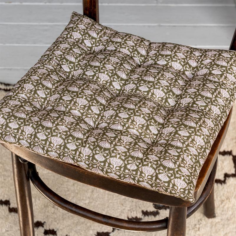 rex london Seat pad cushion (37x37cm) - Brown lily