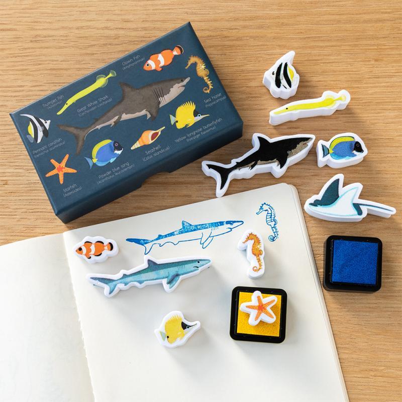 rex london Set of mini stamps - Ocean Animals