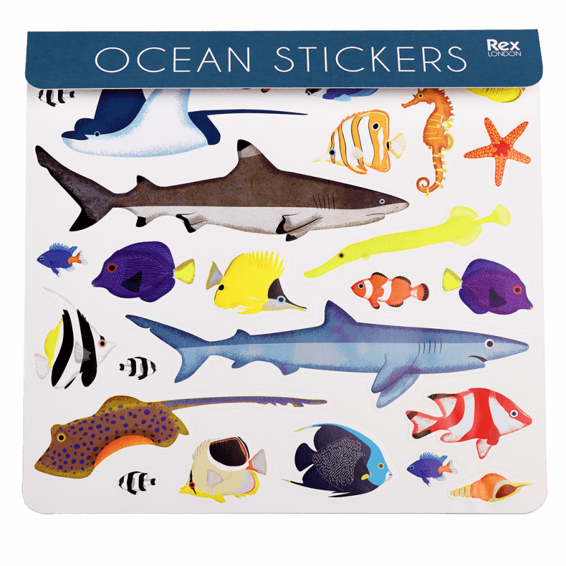 Rex London Shark Stickers (3 Sheets) - Ocean Animals