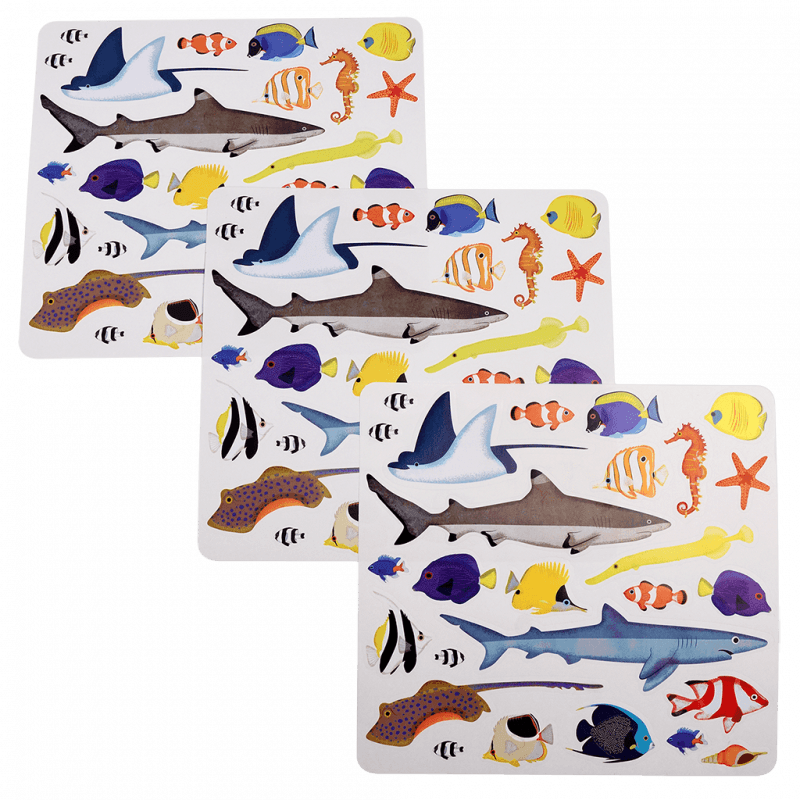 Rex London Shark Stickers (3 Sheets) - Ocean Animals