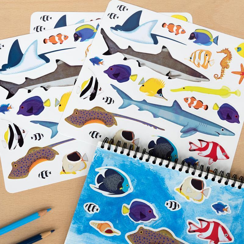 rex london Shark stickers (3 sheets) - Ocean animals