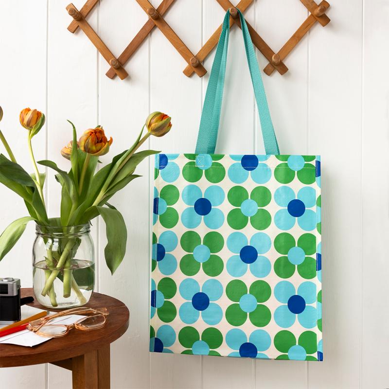 rex london Shopping bag - Daisy blue and green