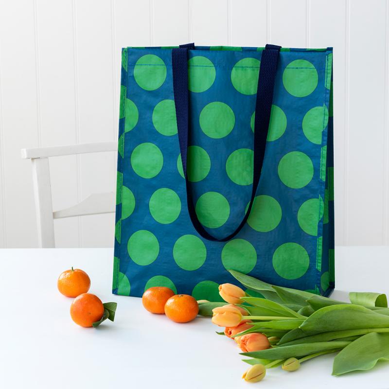 rex london Shopping bag - Spotlight green on blue