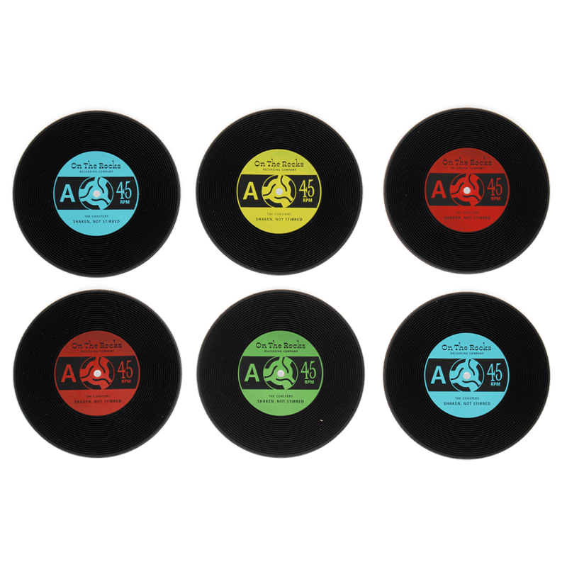 Rex London Silicone Coasters (set Of 6) - Vinyl Record