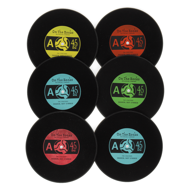 Rex London Silicone Coasters (set Of 6) - Vinyl Record