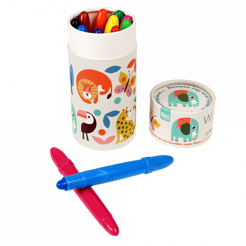 Rex London Silky Crayons (set Of 12) - Wild Wonders