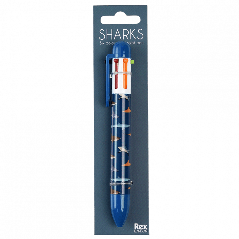 Rex London Six Colour Pen - Sharks