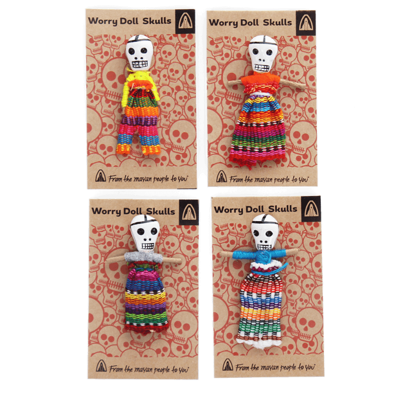 Rex London Skull Worry Doll - Assorted (SINGLE)