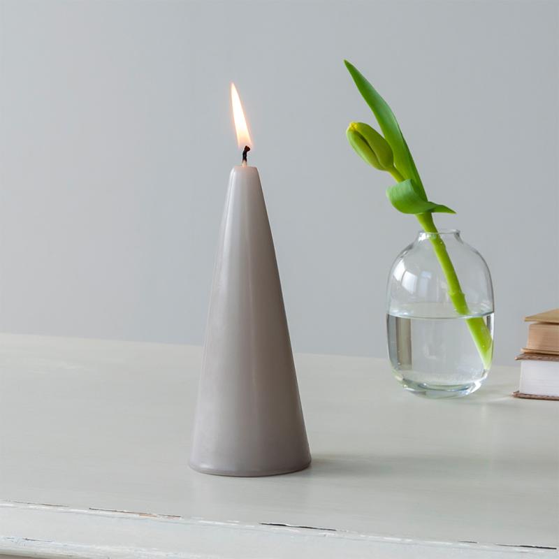 rex london Small cone candle - Light Grey