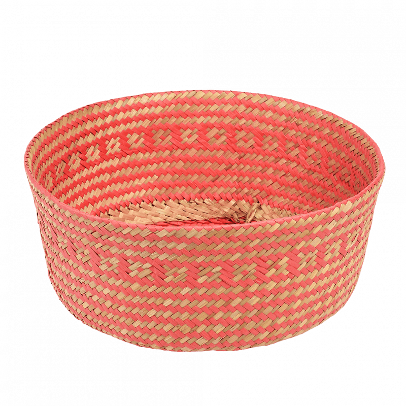 Rex London Small Seagrass Belly Basket - Coral