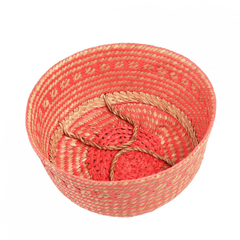 Rex London Small Seagrass Belly Basket - Coral