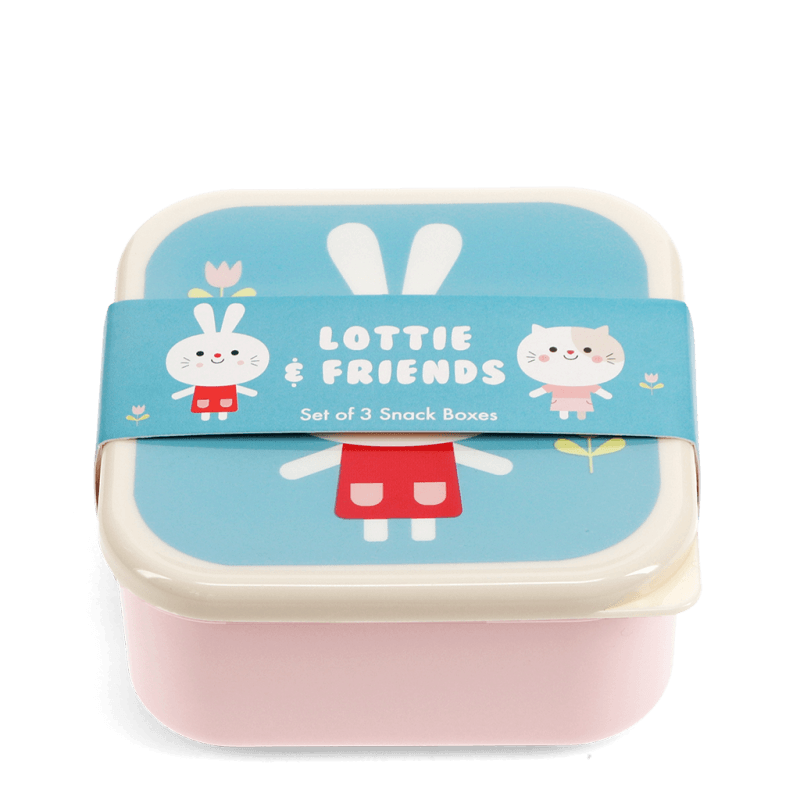 Rex London Snack Boxes (set Of 3) - Lottie And Friends