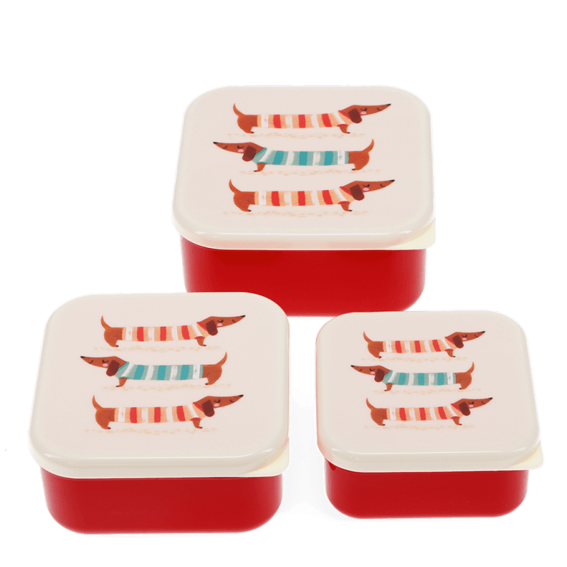 Rex London Snack Boxes (set Of 3) - Sausage Dog