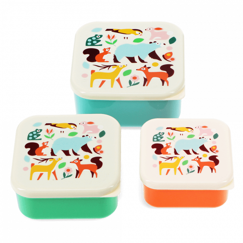 Rex London Snack Boxes (set Of 3) - Woodland