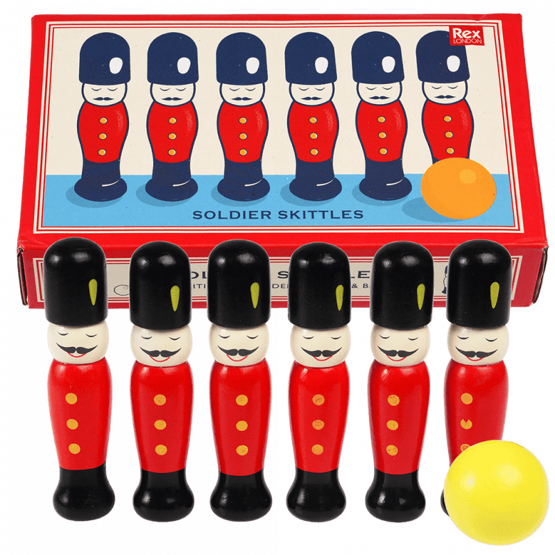 Rex London Soldier Skittles Wooden Toy
