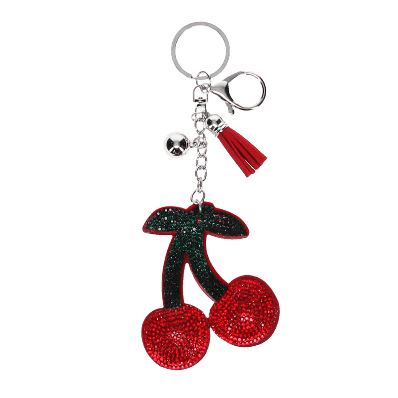 Rex London Sparkly Keyring Bag Charm - Cherry