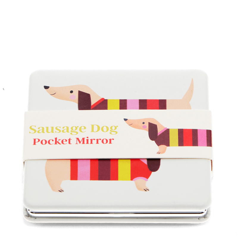 Rex London Square Pocket Mirror - Sausage Dog