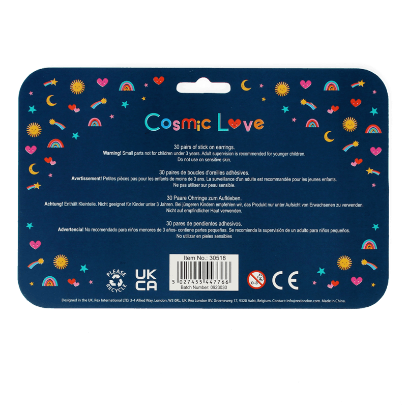 Rex London Stick On Earrings (30 Pairs) - Cosmic Love