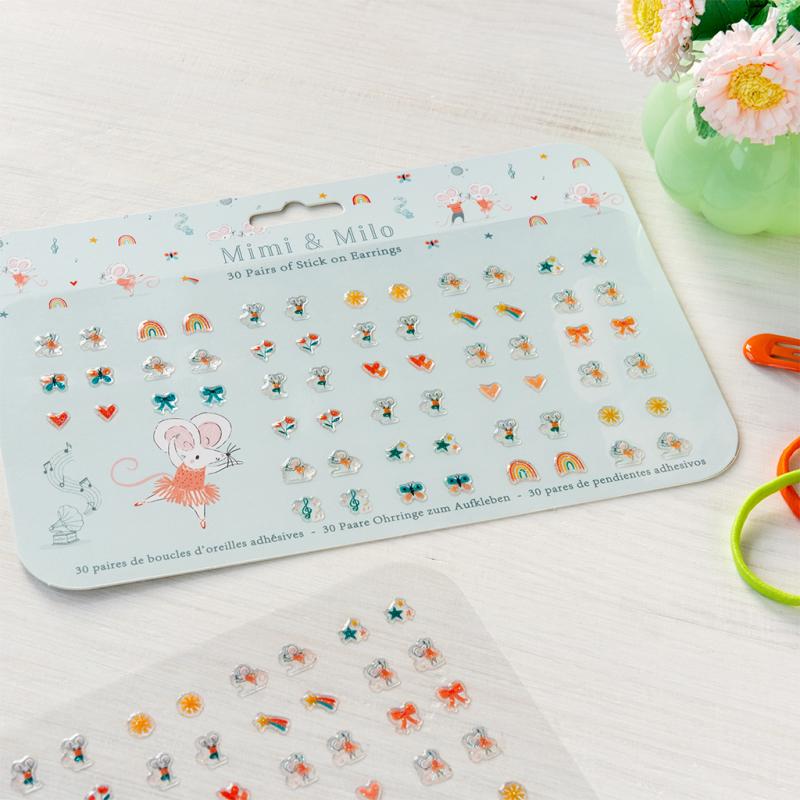rex london Stick on earrings (30 pairs) - Mouse Ballet
