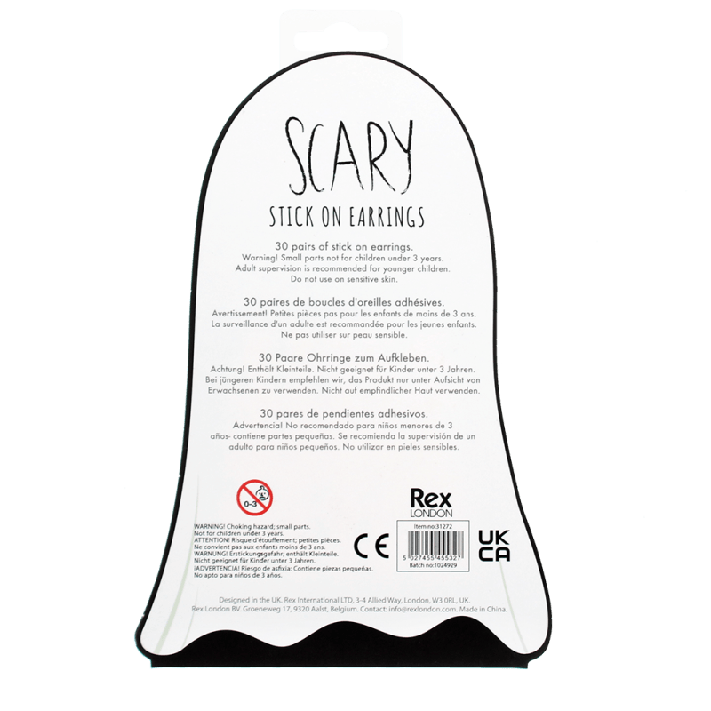 Rex London Stick On Earrings (30 Pairs) - Spooky