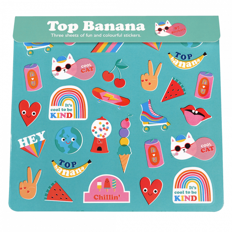 Rex London Stickers (3 Sheets) - Top Banana