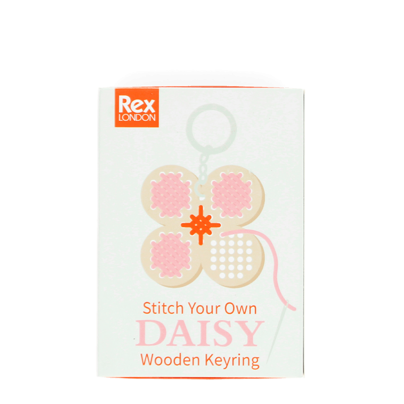 Rex London Stitch Your Own Wooden Keyring - Daisy