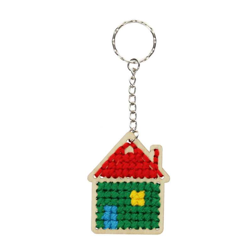 Rex London Stitch Your Own Wooden Keyring - House