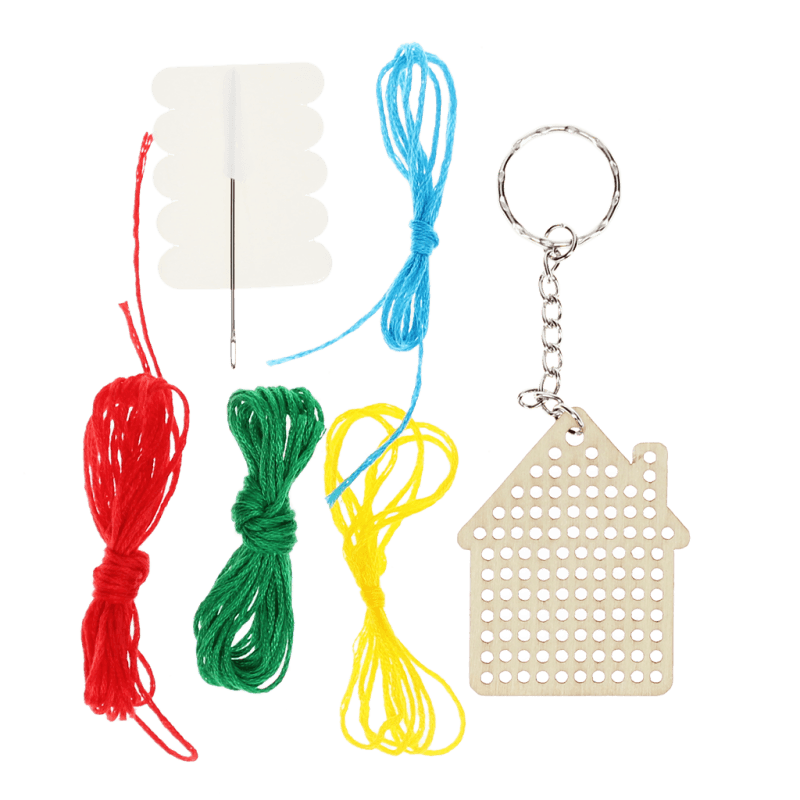 Rex London Stitch Your Own Wooden Keyring - House