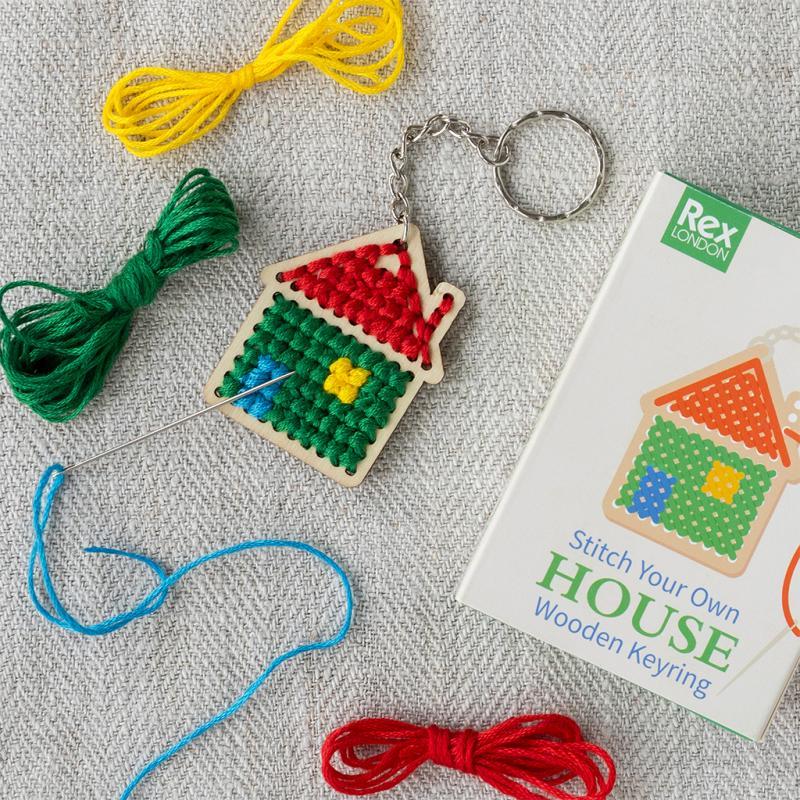 rex london Stitch your own wooden keyring - House