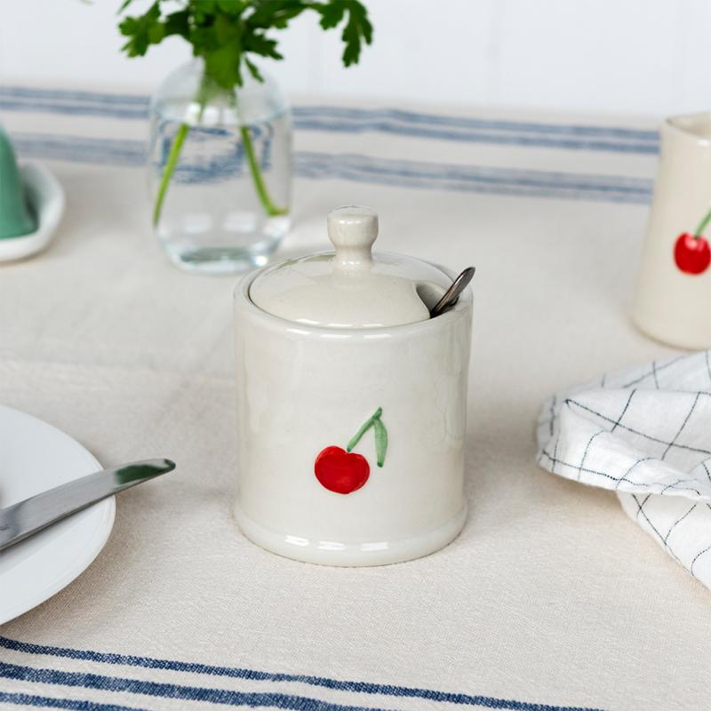 rex london Stoneware sugar pot 225ml - Cherry