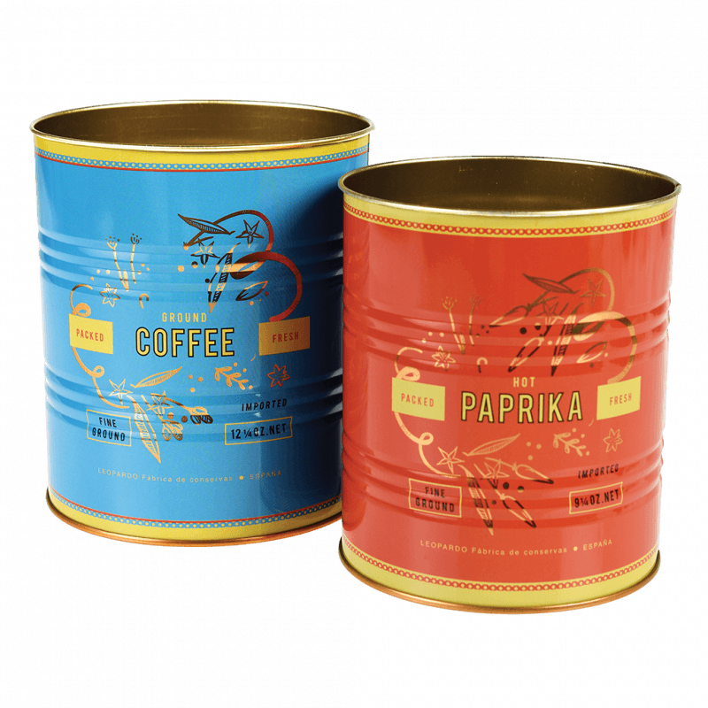 Rex London Storage Tins (set Of 2) - LEOPARD