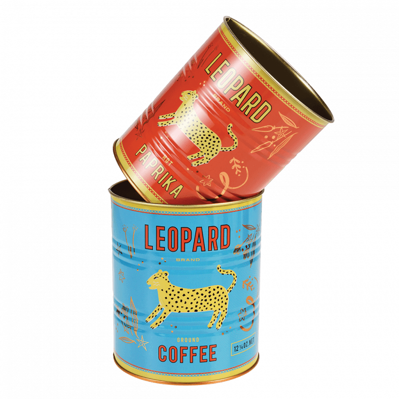 Rex London Storage Tins (set Of 2) - LEOPARD
