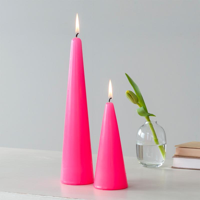 Rex London Tall Cone Candle - Bright Pink