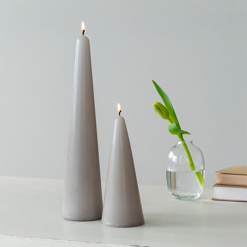 Rex London Tall Cone Candle - Light Grey