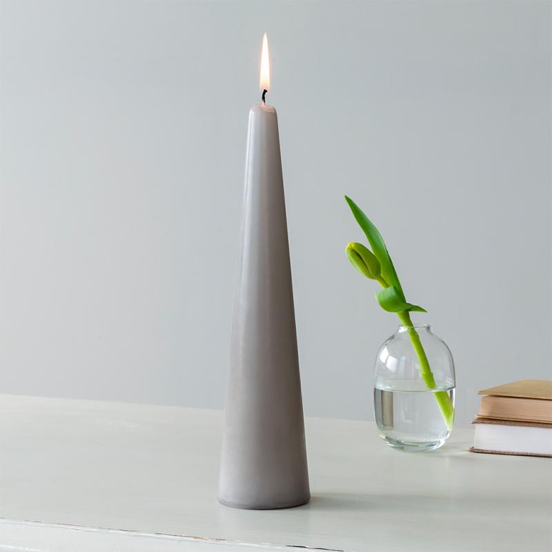rex london Tall cone candle - Light grey