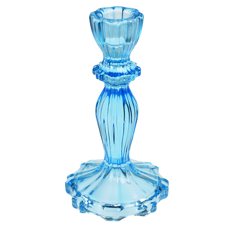 Rex London Tall Glass Candle Holder - Blue