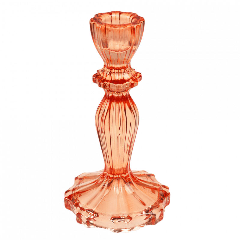 Rex London Tall Glass Candle Holder - Orange