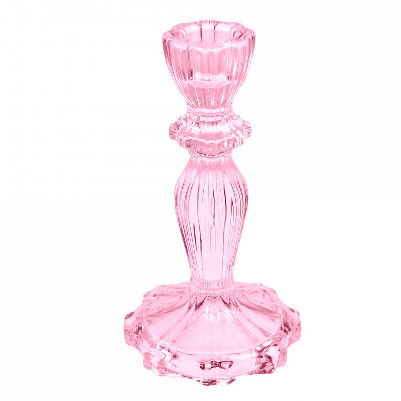 Rex London Tall Glass Candle Holder - Pink