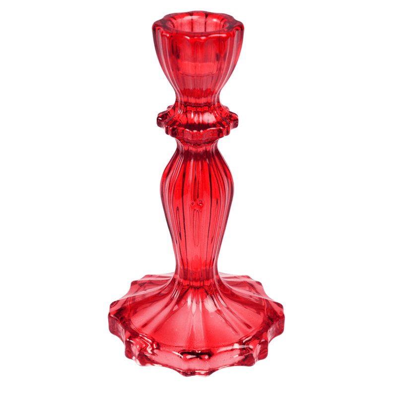 Rex London Tall Glass Candle Holder - Red